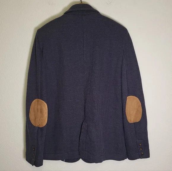 NWOT Hope & Henry Organic Cotton Blend Blue Herringbone Blazer size Medium - Picture 2 of 4